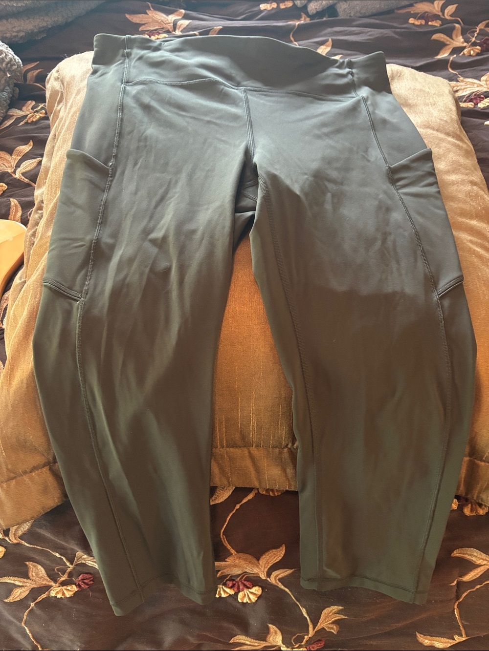 lululemon athletica Olive Green High-Rise Leggings with Side Pockets